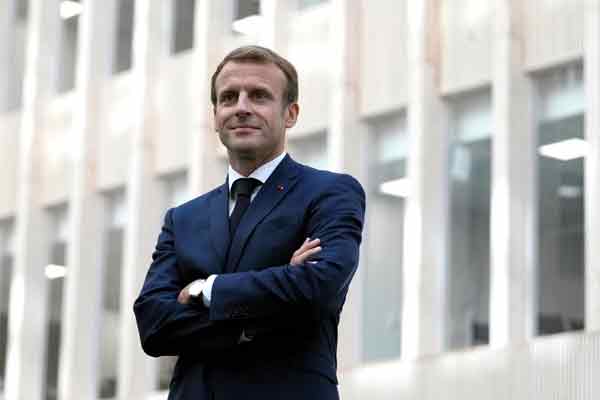 法國現任總統馬克龍至今尚未表態明年是否尋求蟬聯。（法新社）