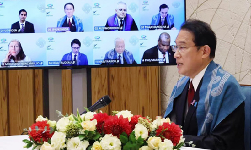 日本首相岸田文雄参与APEC领导人与APEC工商谘询委员会（ABAC）的对话。