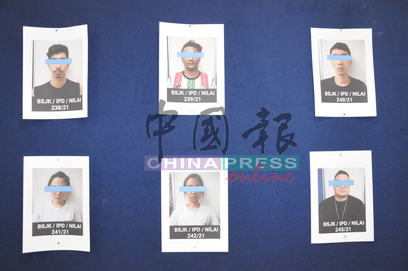 6名被逮捕的男女中，其中有3人是巫裔男子、1名华裔男子及一对华裔姐妹花。