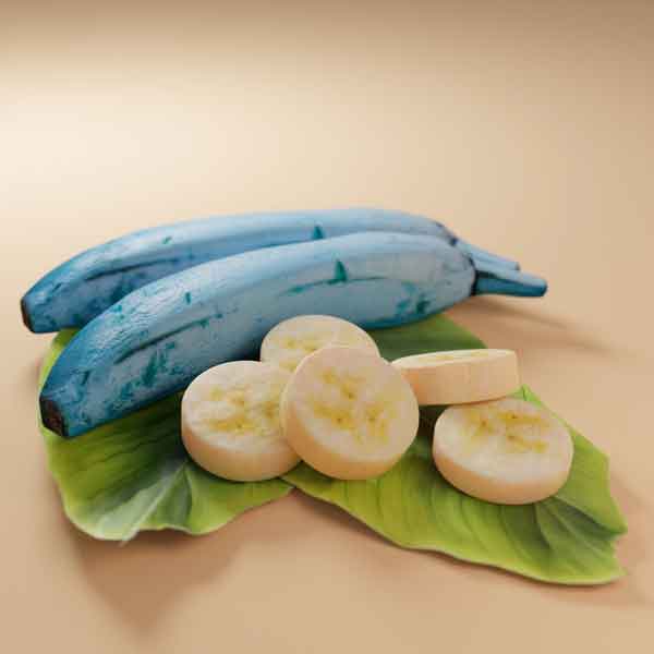 爪哇蓝蕉和果肉。