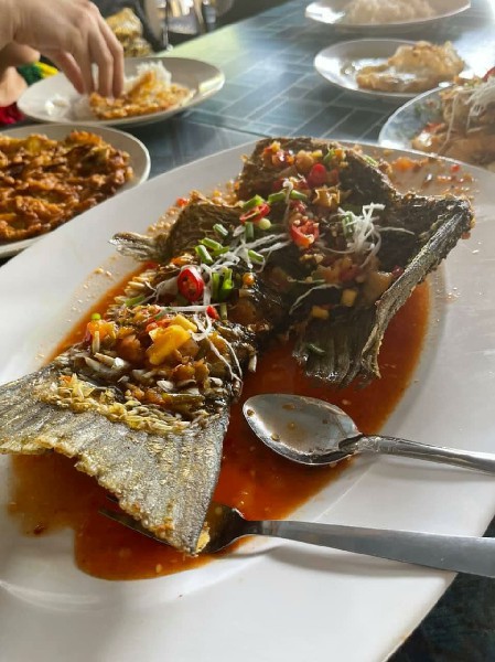 网民吃的其中一碟“石甲鱼”。
