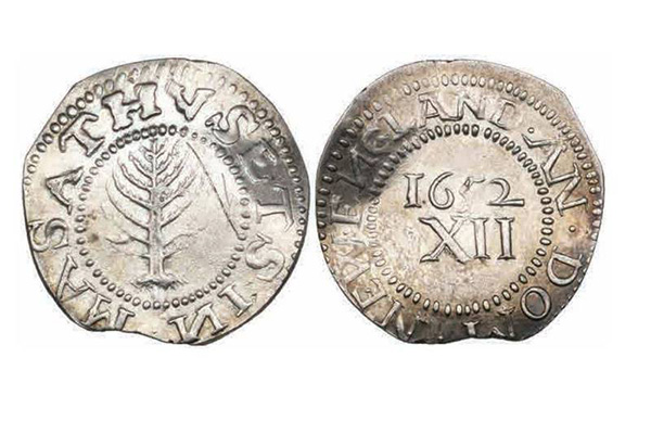 这枚硬币1652年在波士顿铸造，当时此处仍是英国殖民地，面额1先令，日前以35万美元的价格拍出。