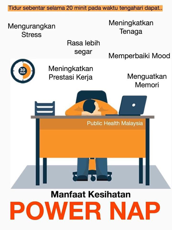 “Public Health Malaysia”解释，有效午睡有益健康。
