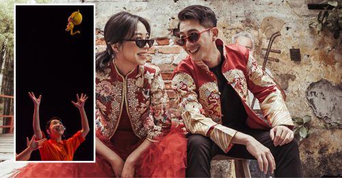 关萃汶接龙狮团虎娃娃   宽松衣裤飘孕味