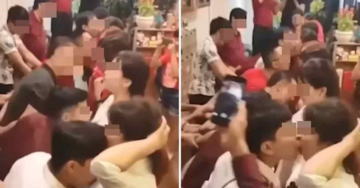 有越南网友上传影片，声称有公司年终晚会上玩游戏，男同事要咬女同事胸前的葡萄，然后再嘴对嘴喂她吃掉，尺度引起争议。
