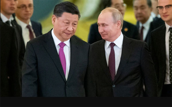 中国国家主席习近平（左）与俄罗斯总统普汀。