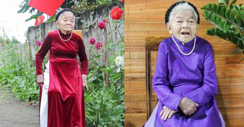 102歲人瑞被封“奧黛女神” 孫媳掌鏡意外爆紅