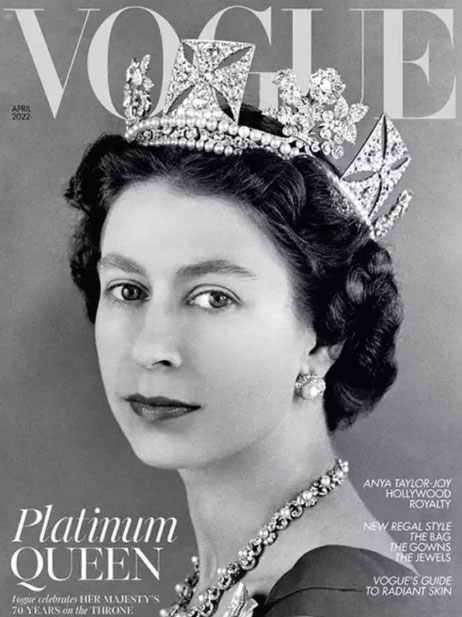 4月号英国Vogue杂志向英女王伊丽莎白二世致敬。