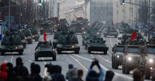 莫斯科和圣彼得堡 二战胜利阅兵式夜间彩排