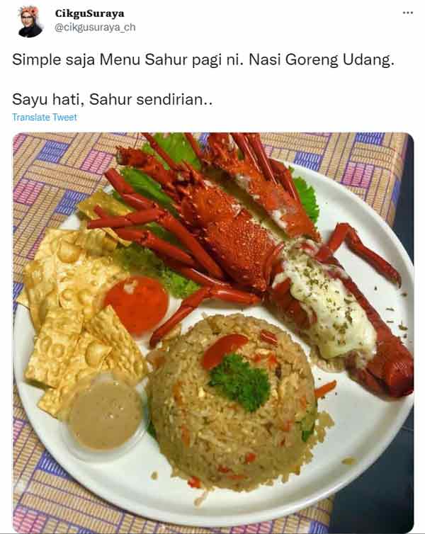 Lobster,Fried Rice,Netizens,ridicule