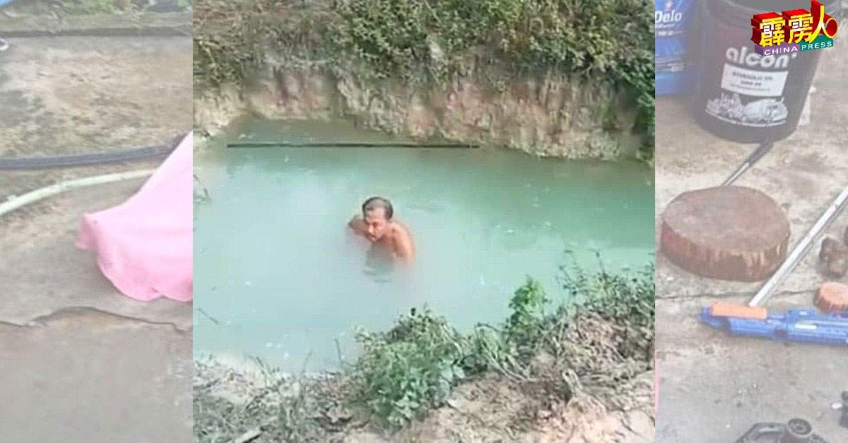 居民亲自下水将小兄弟拉出蓄水池。
