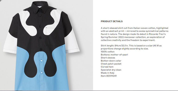 Burberry官网有解释有关衣着是出自义大利名设计师Riccardo Tisci。