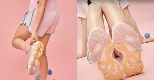 女性运动鞋宣传照 影射阴部？