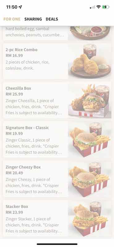 记者在孟沙一带KFC快餐店点餐发现，提供给民众选择的餐点有限。
