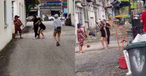 越南女持扫把及木棍争吵 飙脏话“问候”对方