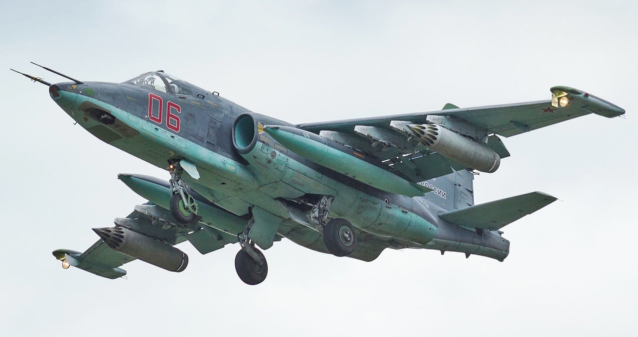 俄罗斯苏-25（Su-25）战机外观。