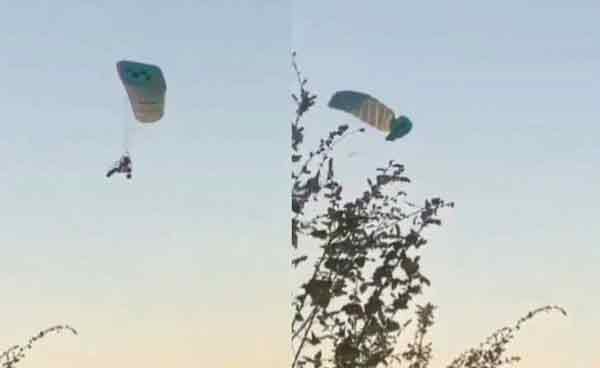 马塞洛飞行一半，滑翔伞突然被风筝线割断。