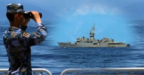 ◤台海风云◢ 解放军舰艇 抵近台湾海岸 新华社发布多张演习照