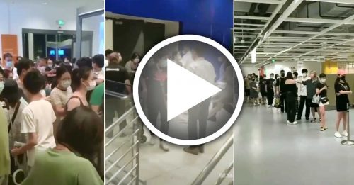 ◤全球大流行◢ 上海徐汇区IKEA临时封控 顾客尖叫疯逃离商场