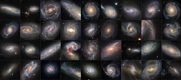 哈勃太空望远镜从2003年至2021年拍摄到的星系。