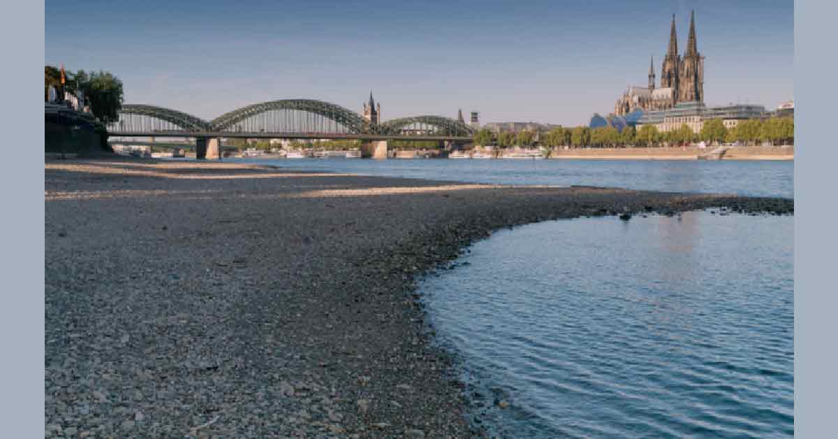 莱茵河水位持续下降。