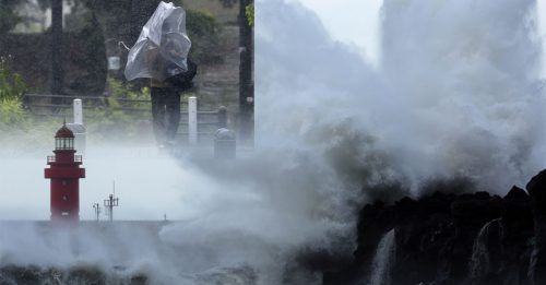 强台风“轩岚诺”吹袭日本 冲绳逾10万人避难 4000户停电