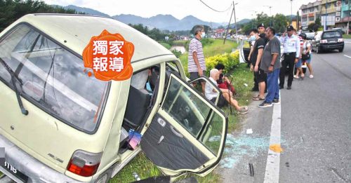 华裔老翁驾车失控 跑步男被猛撞重伤
