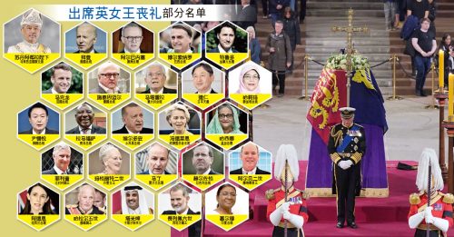 ◤英女王驾崩◢ 200国家地区总统王室成员相送 500外宾出席国葬