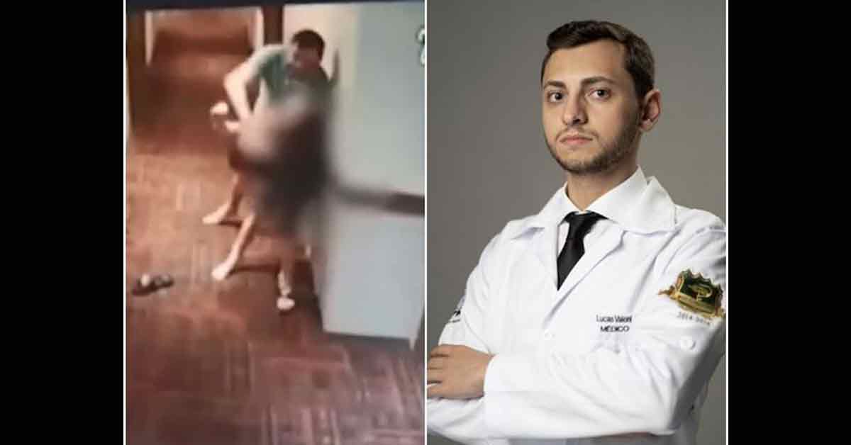 巴西27岁医生情绪失控，暴打男学生。