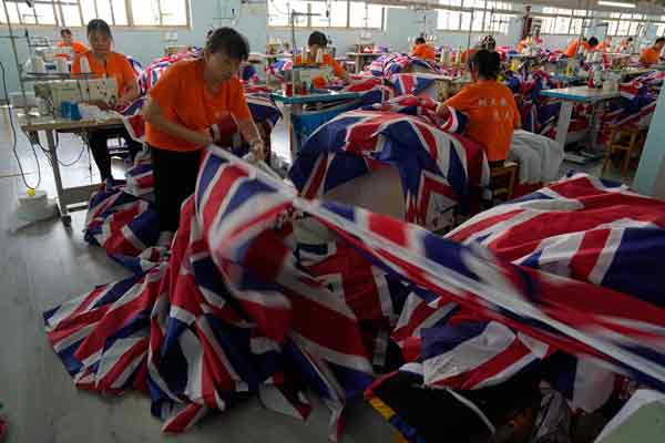 Chinese factory,British flag