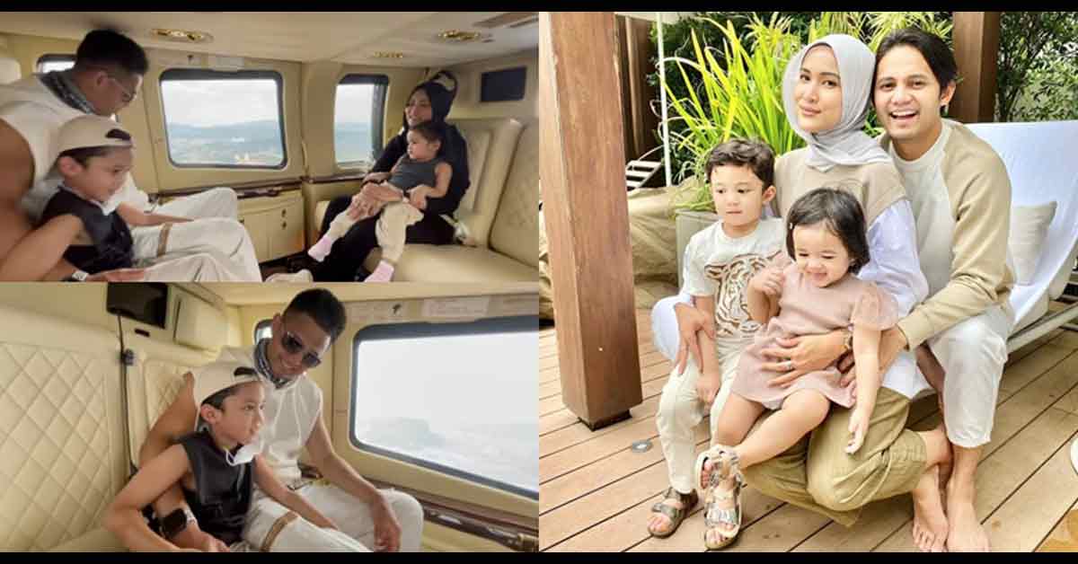 海鲁夫妇去年10月花重金租直升机带孩子度假。