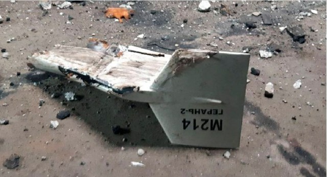 哈尔科夫出现的伊朗制Shahed-136无人机残骸。