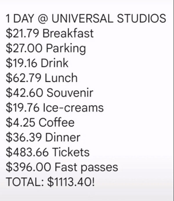 Universal studio family price 环球影城 花费 快速通道