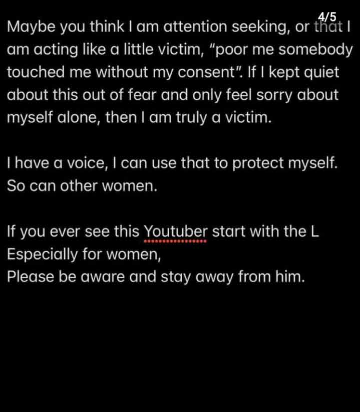 女事主促请女性要勇敢发声,保护自己。