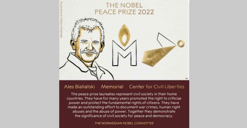 白罗斯人权分子  2人权组织 同享诺贝尔和平奖