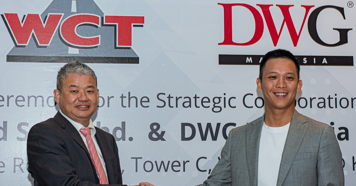 WCT控股与马来西亚DWG签署备忘录达成战略合作伙伴关系，左为张华兴及DWG总执行长Justin Chew。