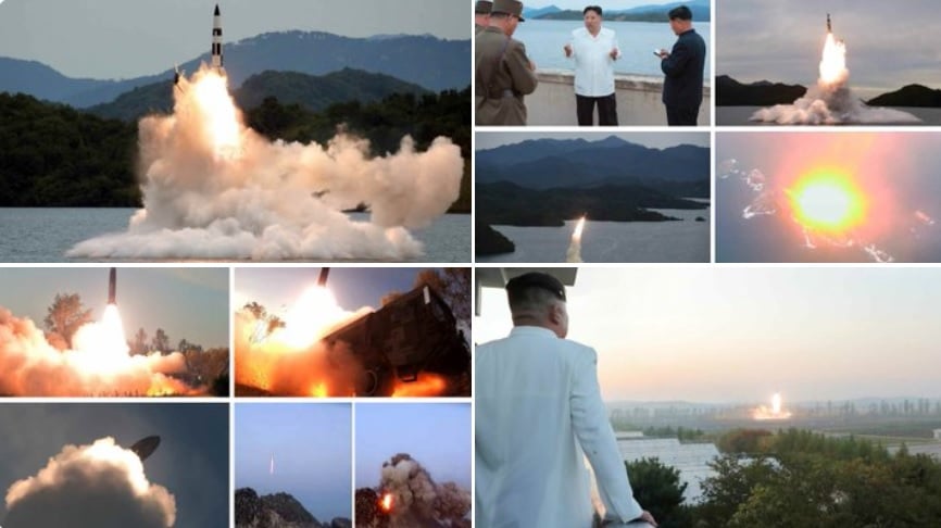 朝鲜10日公开9月25日至10月9日导弹发射的画面。