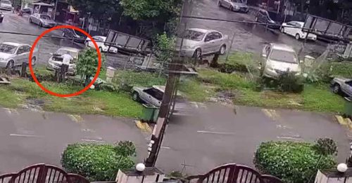 宿酒未醒？ 华男大清早踩油门撞烂篱笆