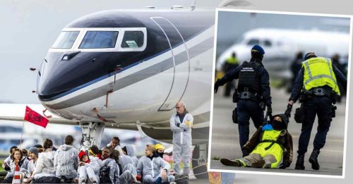 环保分子冲进荷兰机场 阻私人飞机起飞 百人被捕