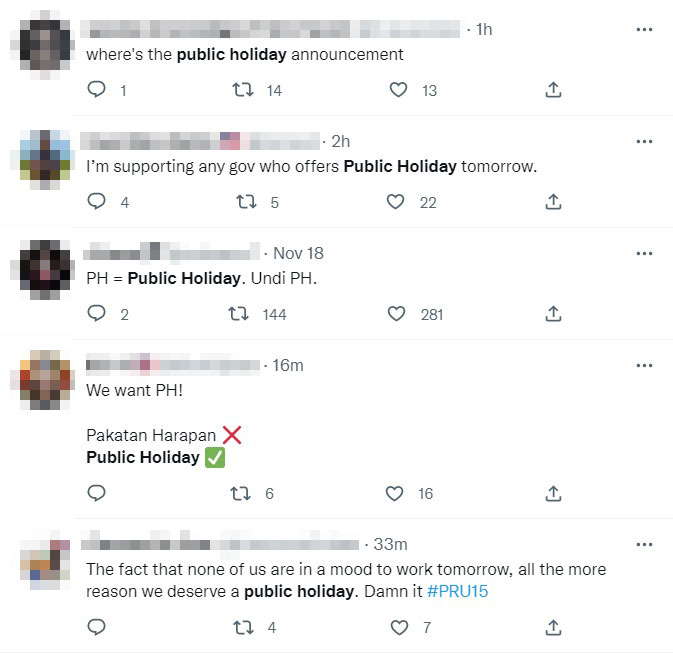 网民纷纷在推特发出疑问，星期一还有没有公共假期？