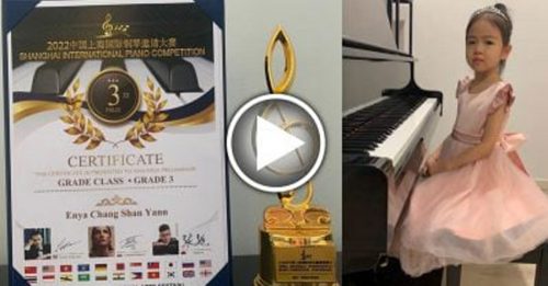 6岁女童考获钢琴7级 赢30个国际奖项