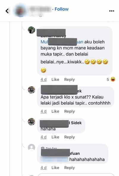 网友嘲讽没割礼会长得像马来貘的脸和鼻子。