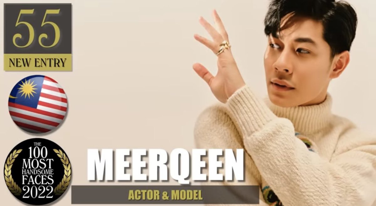 21岁的大马男星兼模特儿Meerqeen首次入选，排行第55名。