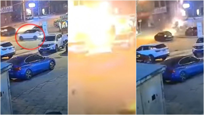 湖南私家车行驶中突爆炸，车上疑藏易爆物品酿祸。