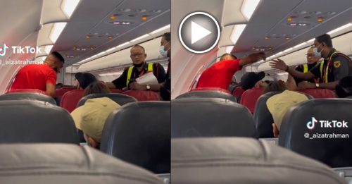乘客大闹机舱  被机长赶下机 下机时 作斩首手势吓人员