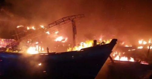 泰国湾码头火灾 7船烧毁损失261万