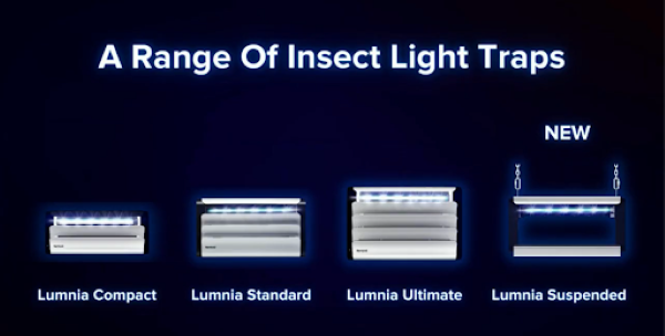 Lumnia系列诱捕灯的4款型号分别为Compact、Standard、Ultimate和Suspended。