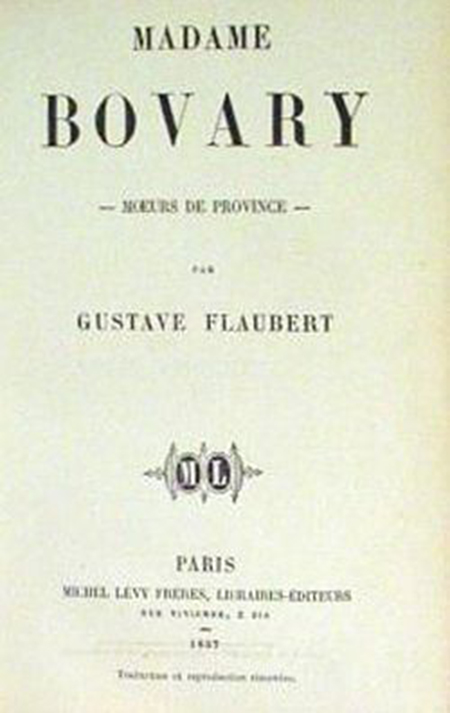 法国著名小说《包法利夫人》法文原版扉页（1857年）。