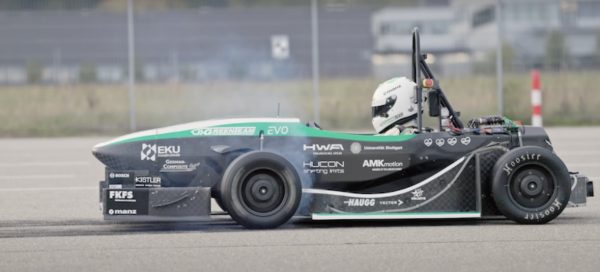 ▲德国斯图加特大学的学生团队，打造的电动车创下零百加速的世界纪录。
