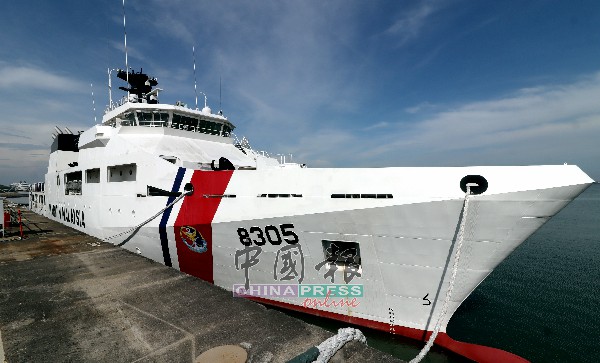 TH重工预计今年建好的第一艘海事执法机构的近岸巡逻舰。